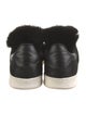 Moncler Leather Fur Trim Sneakers