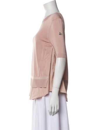 Moncler Scoop Neck Three-Quarter Sleeve Top