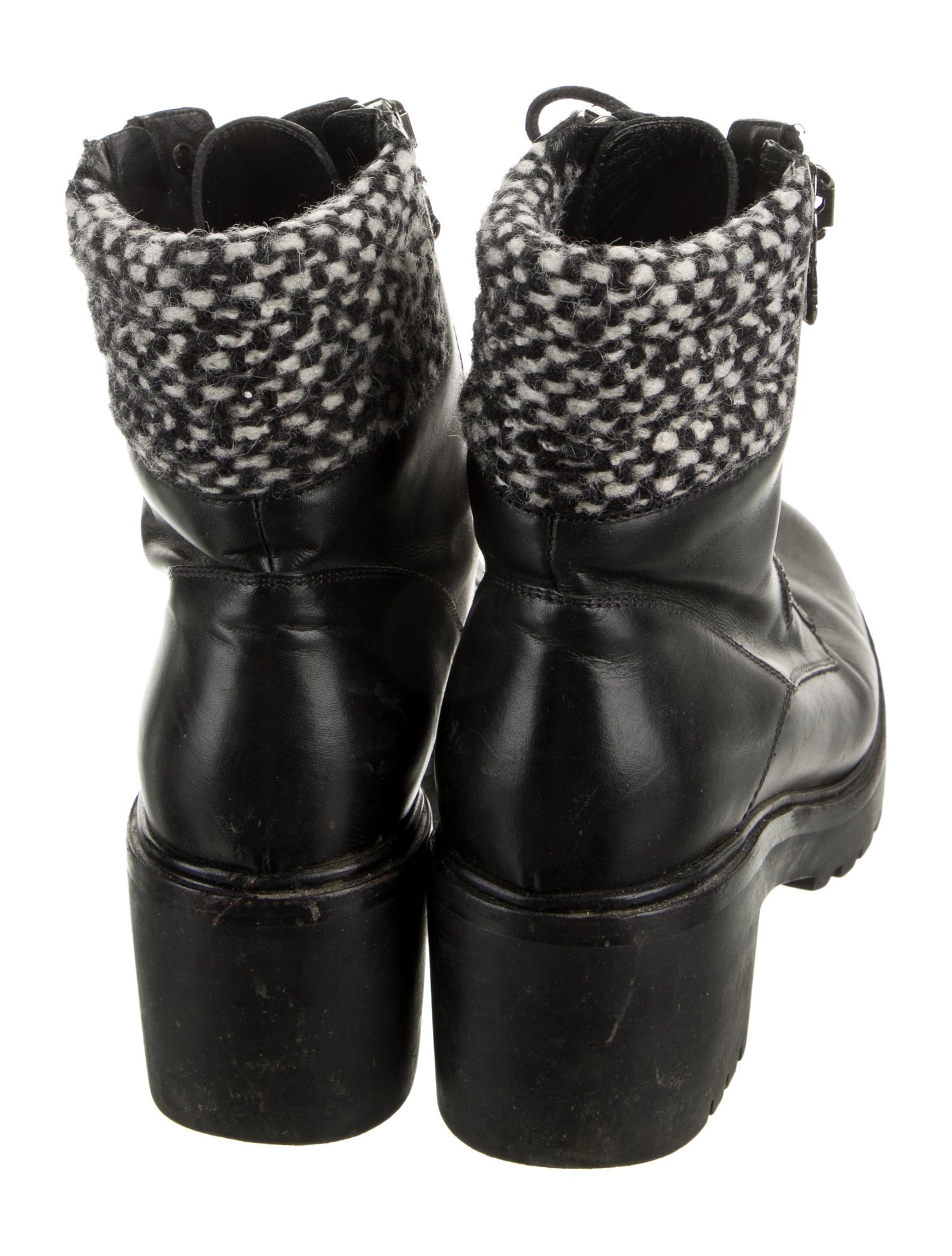 Moncler Leather Printed Combat Boots