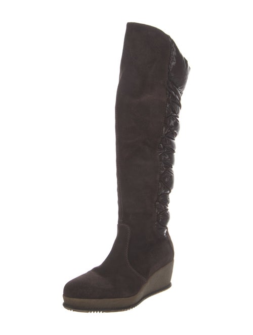 Moncler Suede Lace-Up Boots