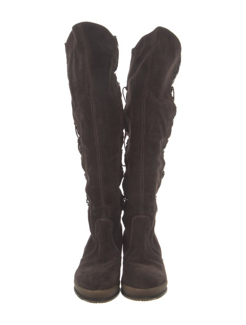 Moncler Suede Lace-Up Boots