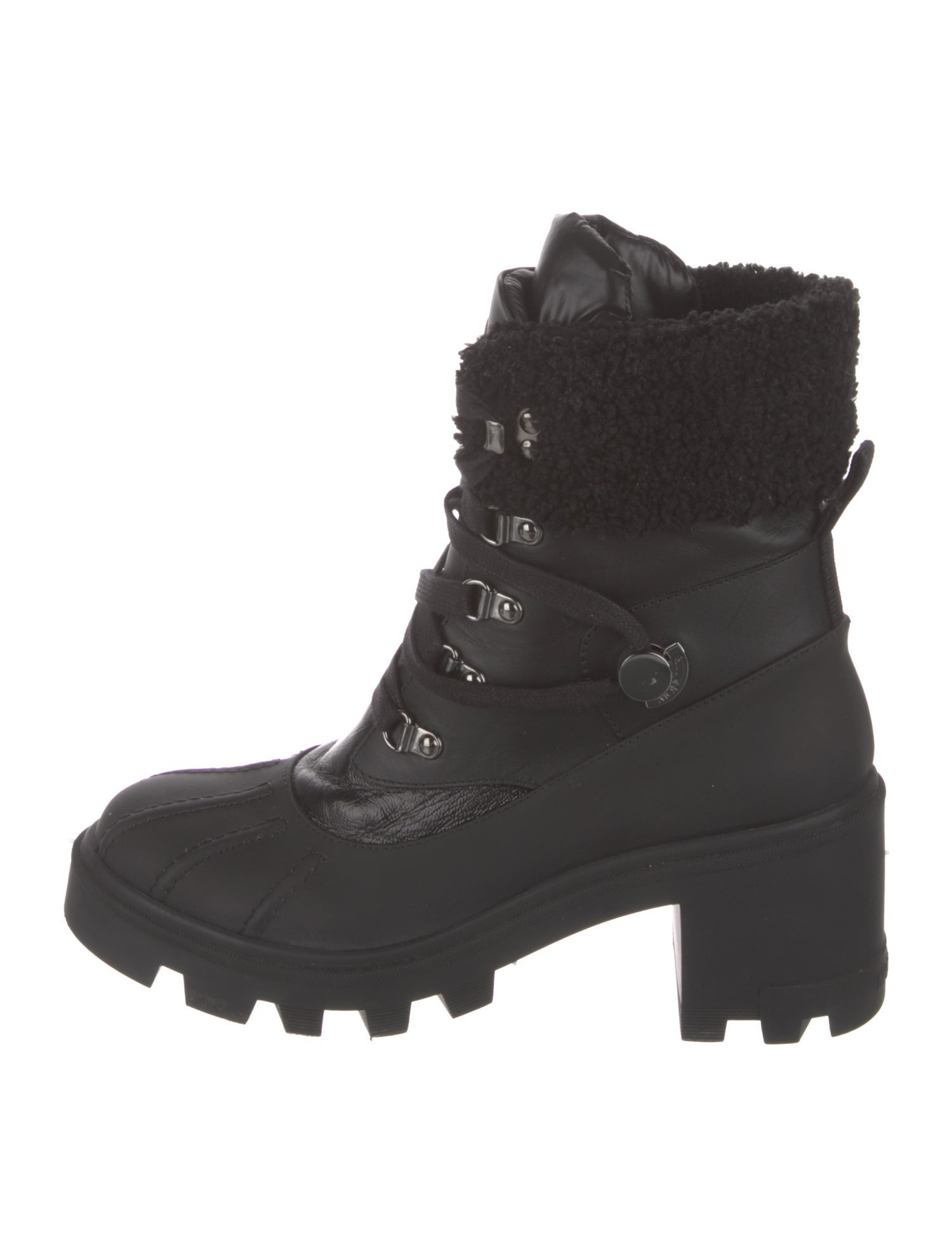 Moncler Leather Combat Boots