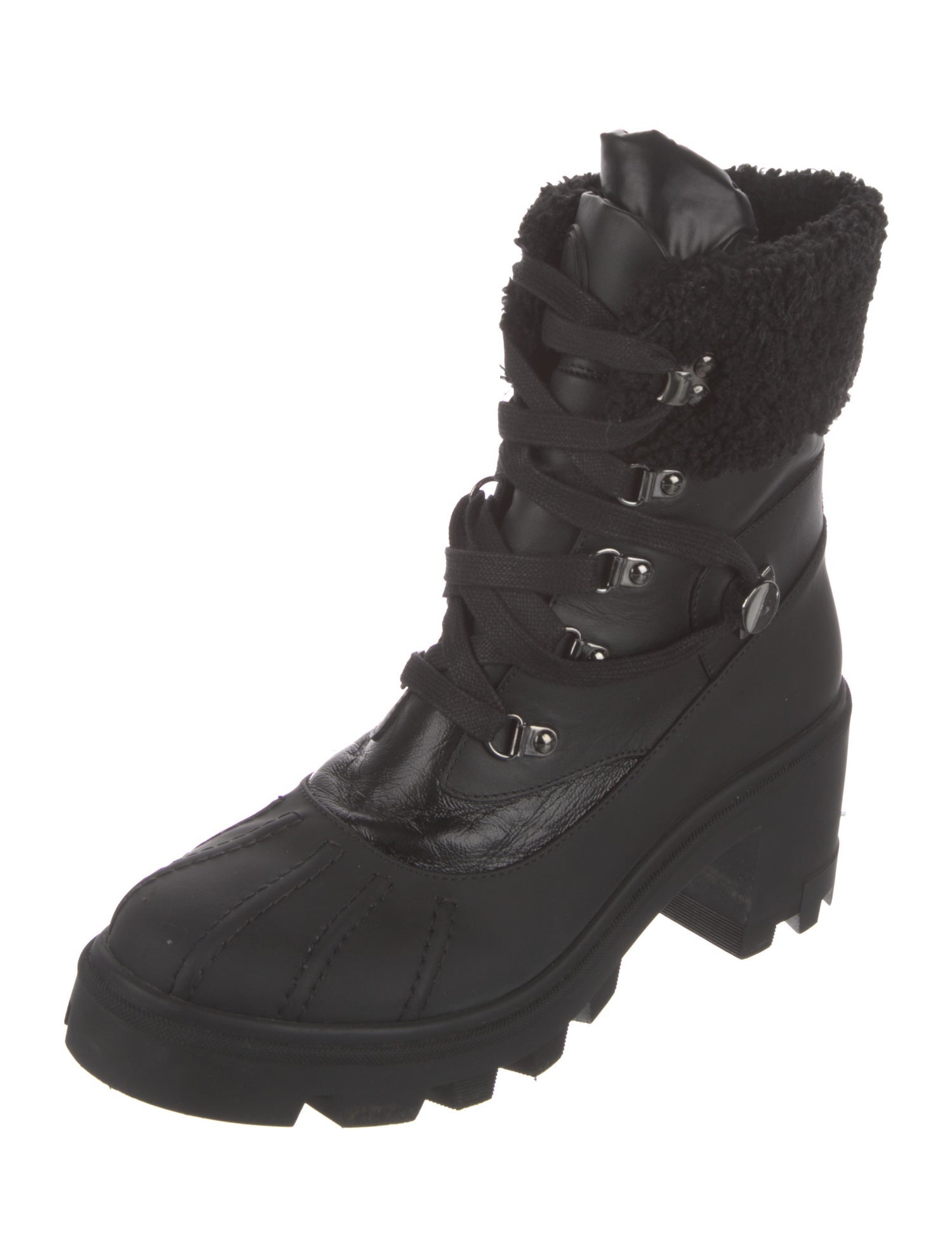 Moncler Leather Combat Boots