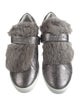 Moncler Leather Fur Trim Sneakers
