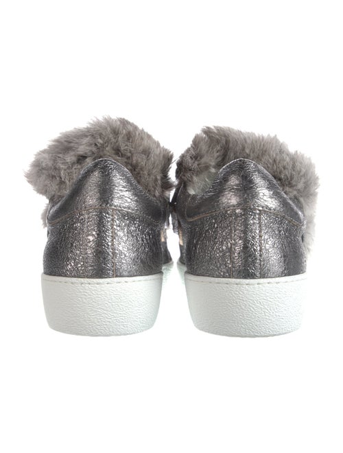 Moncler Leather Fur Trim Sneakers