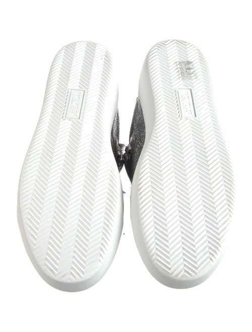 Moncler Leather Fur Trim Sneakers