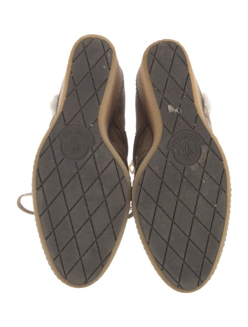 Moncler Suede Fur Trim Lace-Up Boots