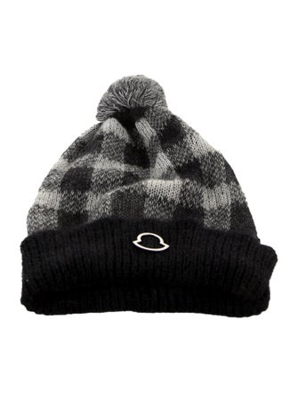 Moncler Plaid Pom-Pom Beanie