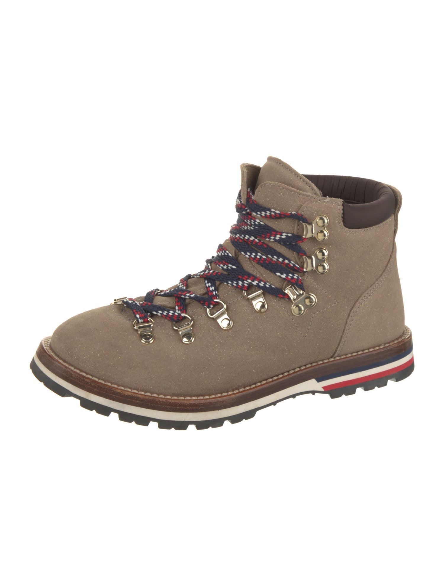 Moncler Suede Printed Lace-Up Boots