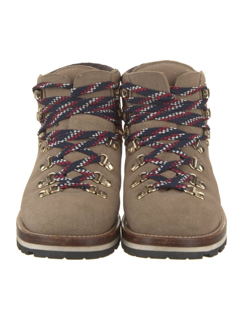 Moncler Suede Printed Lace-Up Boots
