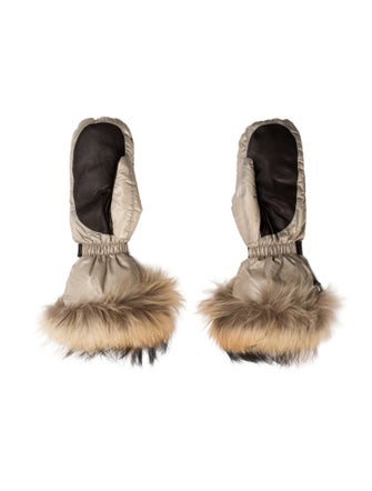 Moncler Fur Trim Winter Mittens
