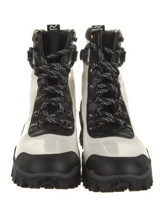 Moncler Signature Logo Patent Leather Hiking Boots