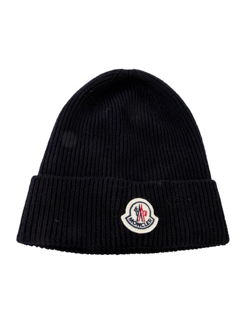 Moncler Blue Knitted Embroidered Beanie