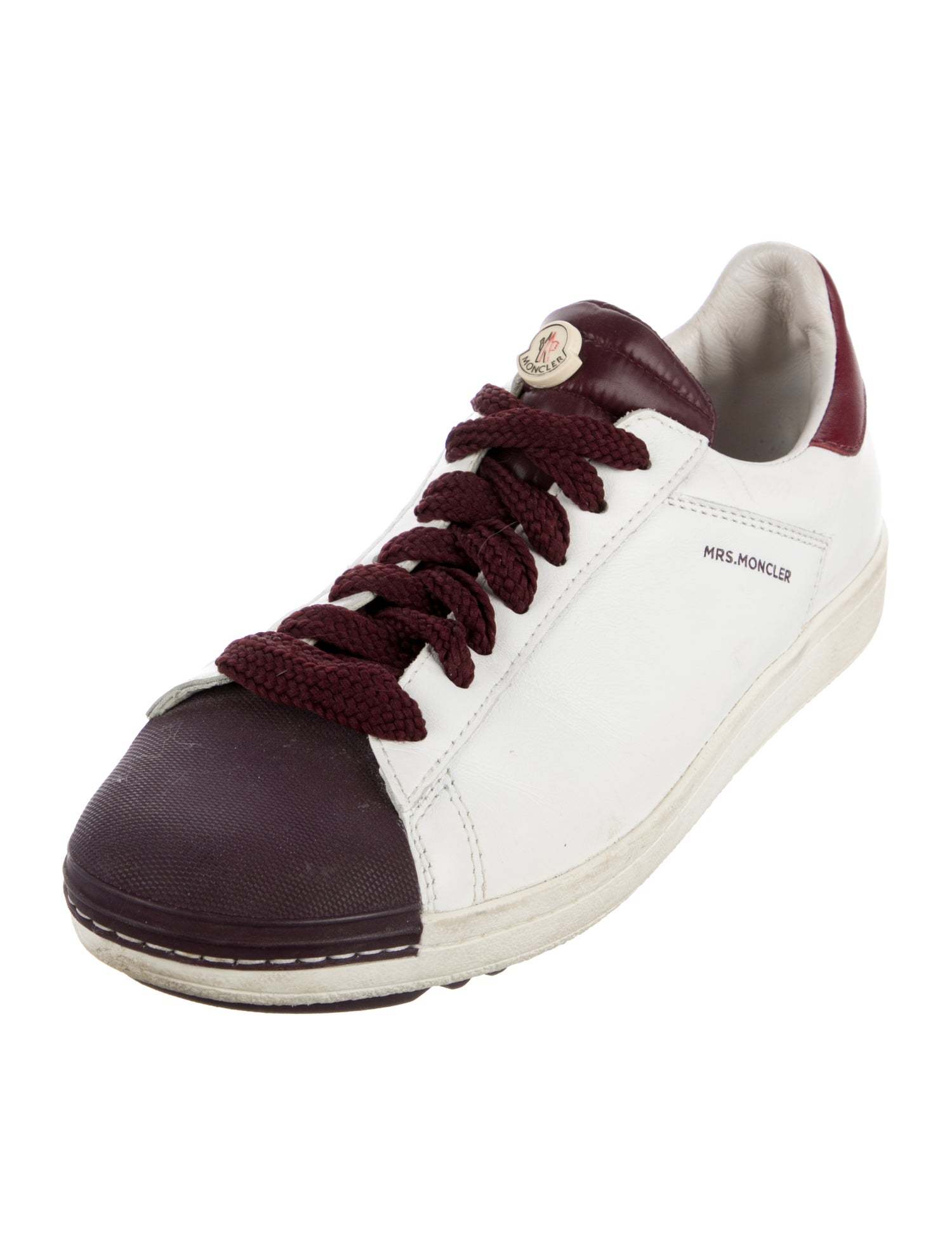 Moncler Leather Colorblock Pattern Sneakers