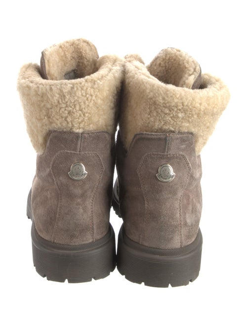 Moncler Suede Fur Trim Combat Boots
