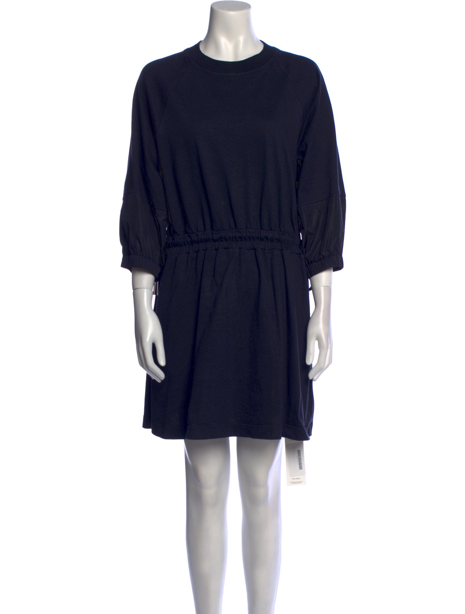 ワンピース SACAI BLACK MINI DRESS Black Poplin & Knit Minidress by sacai on Sale