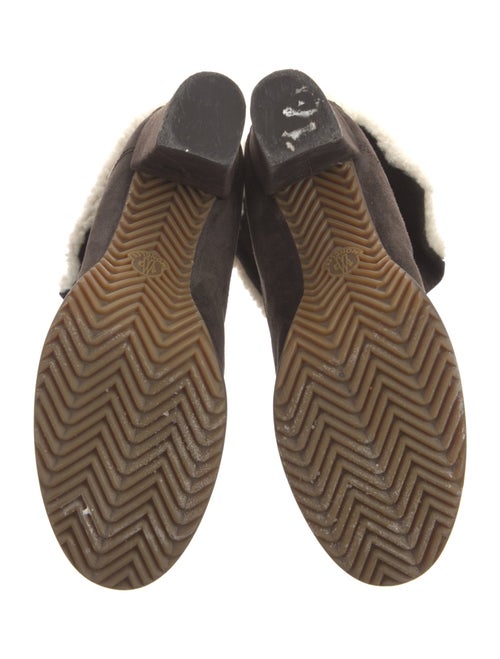 Moncler Suede Fur Trim Lace-Up Boots