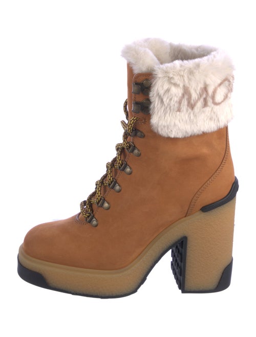 Moncler Suede Printed Lace-Up Boots