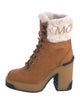 Moncler Suede Printed Lace-Up Boots