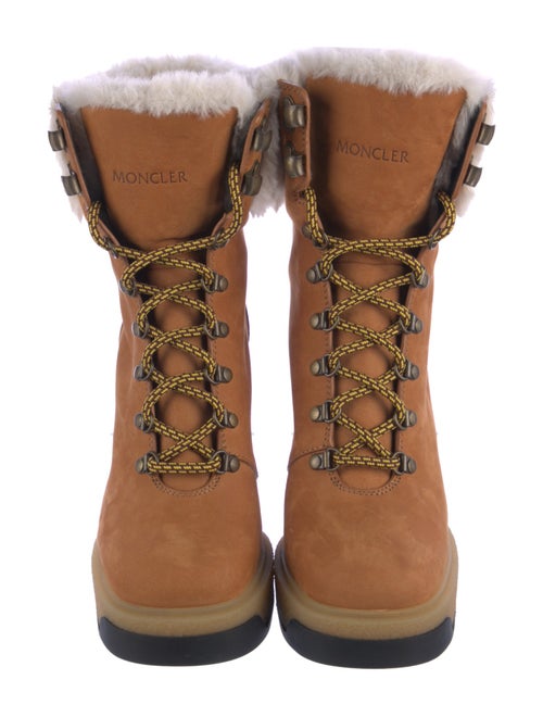 Moncler Suede Printed Lace-Up Boots