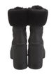 Moncler Suede Faux Fur Trim Lace-Up Boots