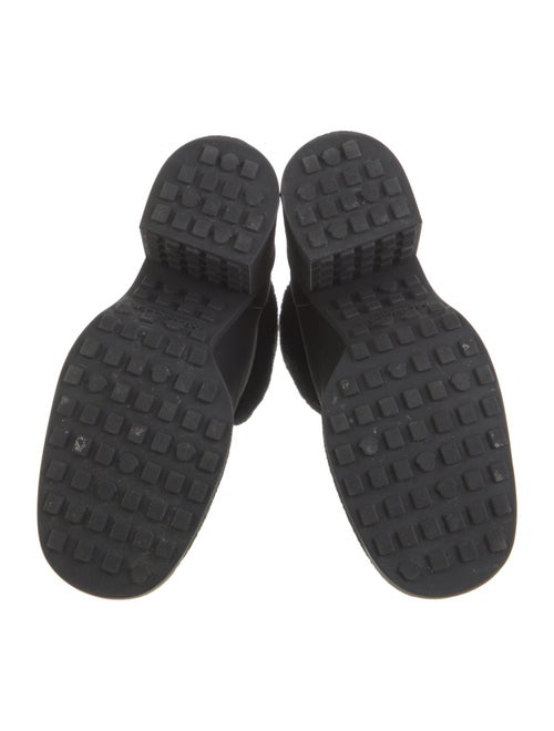 Moncler Suede Faux Fur Trim Lace-Up Boots