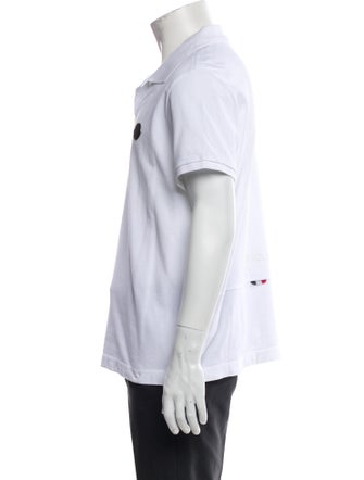 Moncler V-Neck Short Sleeve Polo Shirt