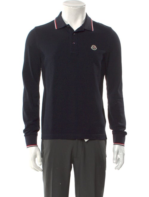 Moncler V-Neck Long Sleeve Polo Shirt