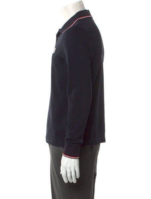 Moncler V-Neck Long Sleeve Polo Shirt