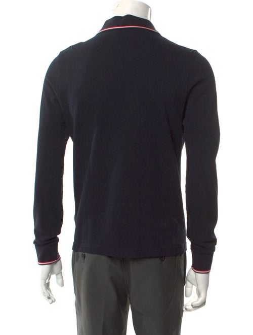 Moncler V-Neck Long Sleeve Polo Shirt