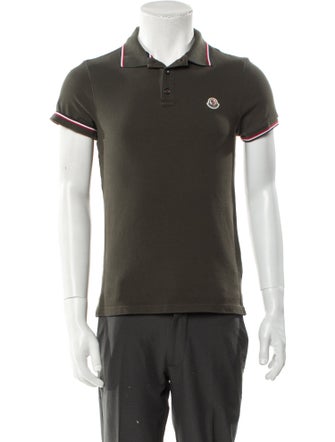 Moncler Striped V-Neck Polo Shirt