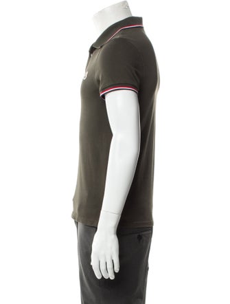 Moncler Striped V-Neck Polo Shirt