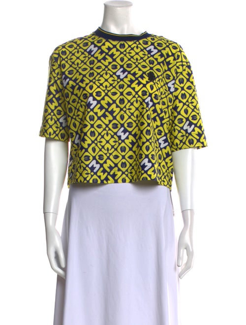 Moncler Printed Crew Neck Crop Top