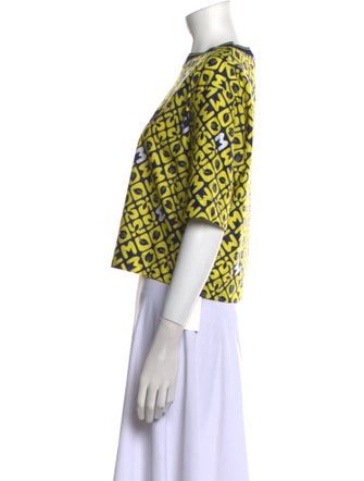 Moncler Printed Crew Neck Crop Top