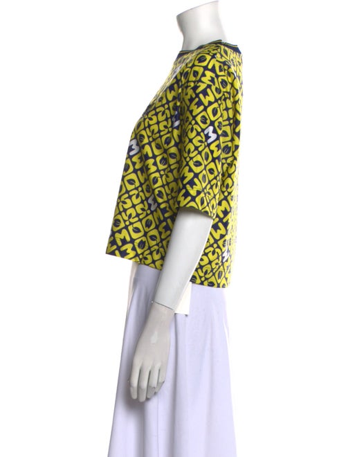 Moncler Printed Crew Neck Crop Top