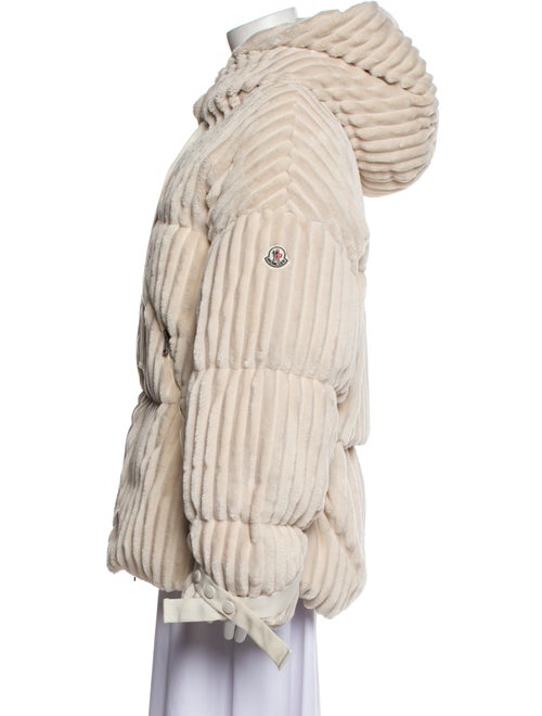 Moncler Striped Faux Fur Jacket