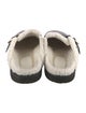 Moncler Leather Fur Trim Mules