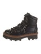 Moncler Leather Printed Combat Boots