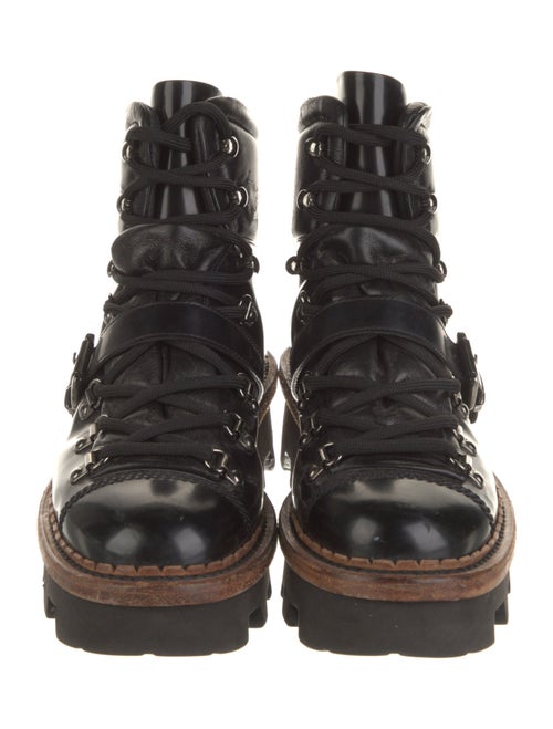 Moncler Leather Printed Combat Boots
