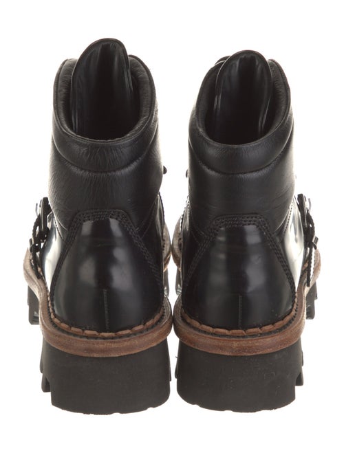 Moncler Leather Printed Combat Boots