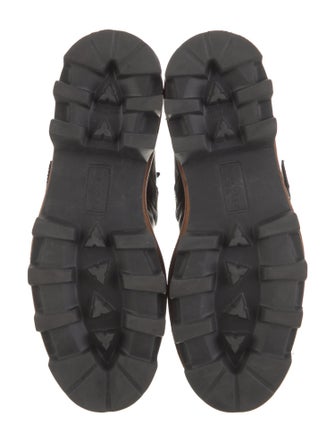 Moncler Leather Printed Combat Boots