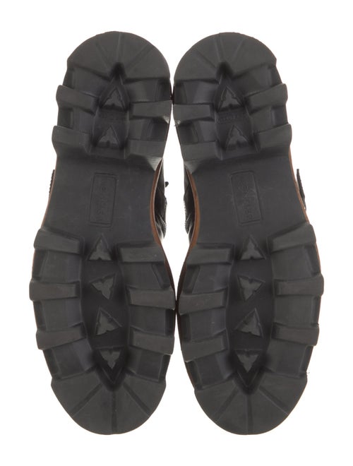 Moncler Leather Printed Combat Boots