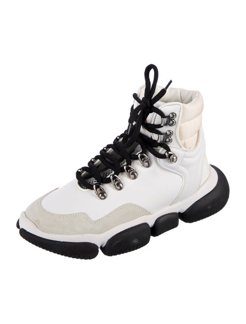 Moncler Leather Colorblock Pattern Wedge Sneakers