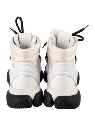 Moncler Leather Colorblock Pattern Wedge Sneakers