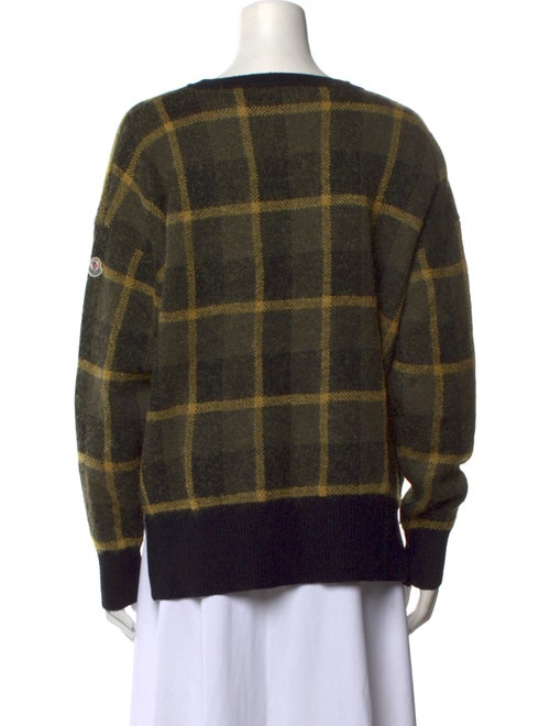 Moncler Virgin Wool Plaid Print Sweatshirt