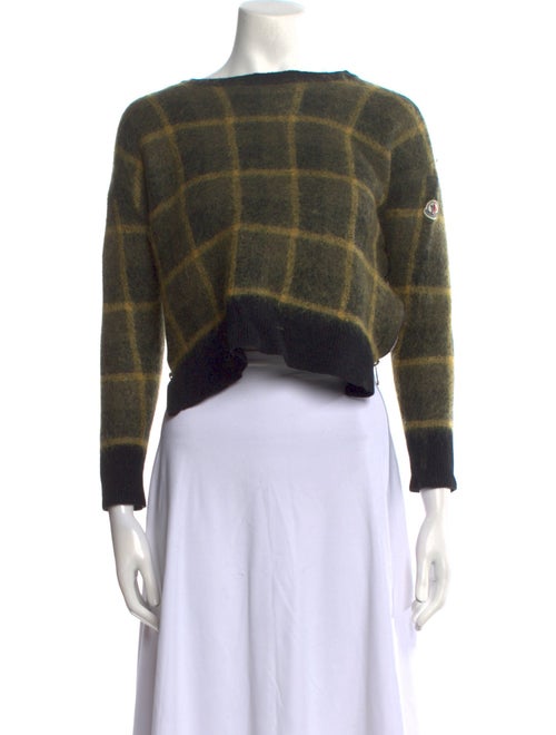 Moncler Virgin Wool Plaid Print Sweater