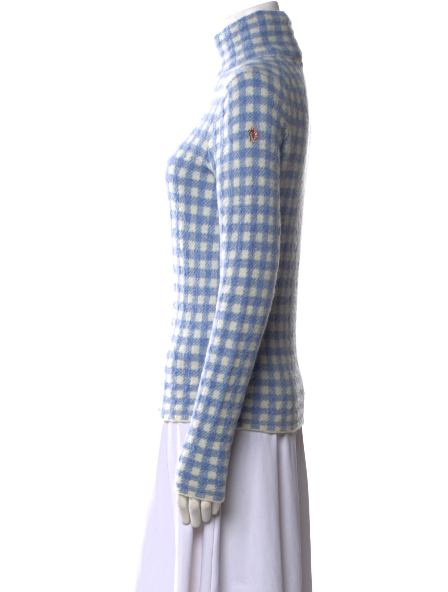 Moncler Grenoble Nylon Plaid Print Sweater