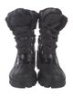 Moncler Leather Faux Fur Trim Lace-Up Boots