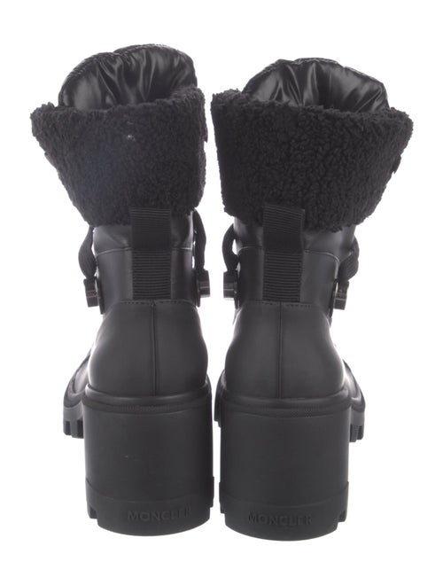 Moncler Leather Faux Fur Trim Lace-Up Boots