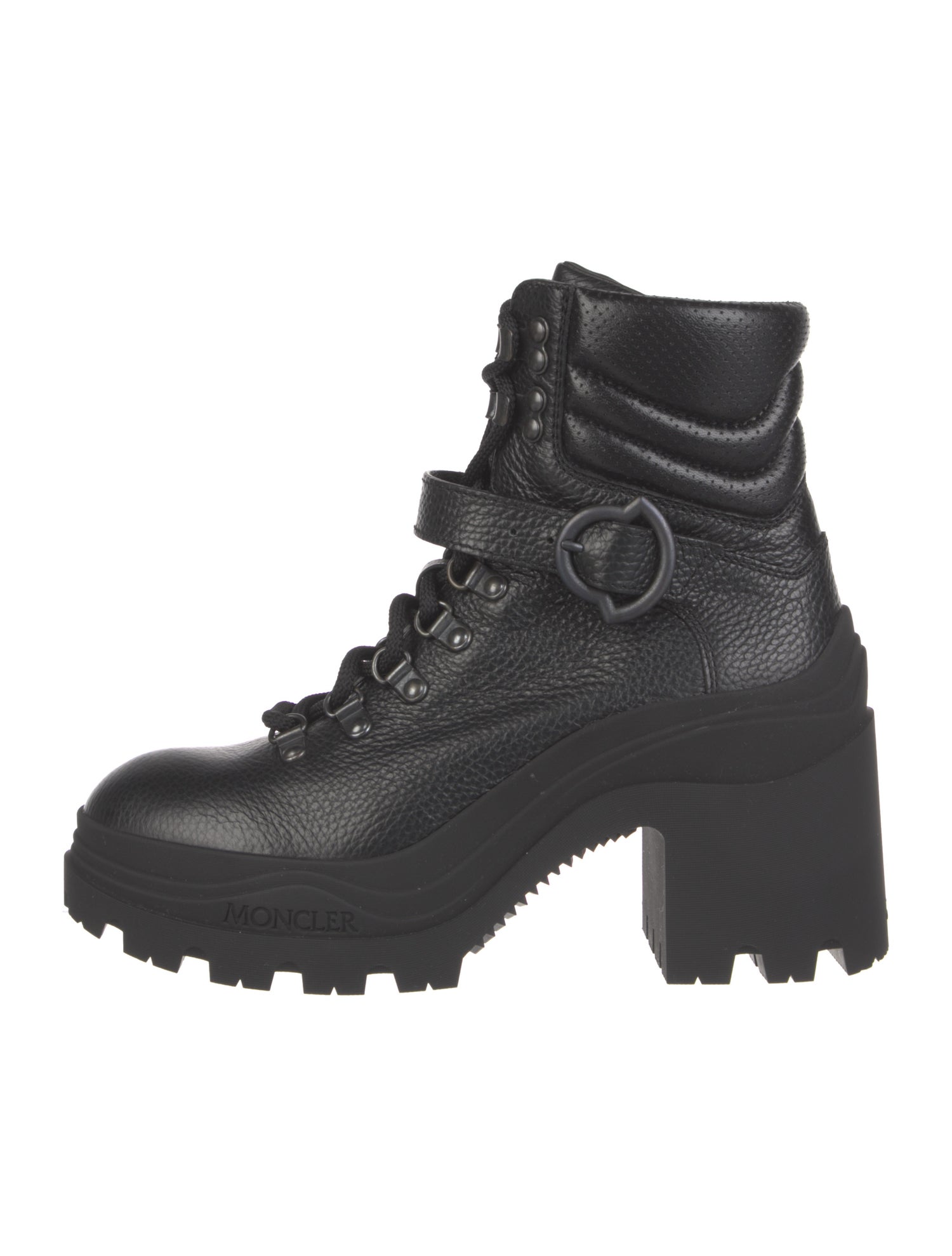 Moncler Leather Combat Boots